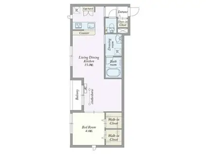 MY STYLE VINTAGE湊町(1LDK/3階)の間取り写真