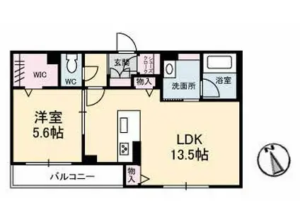 ポートカルチェ東川口(1LDK/2階)の間取り写真
