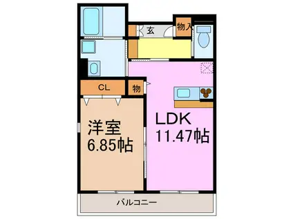 ARCOBALENO HORIKIRISHOBUEN(1K/2階)の間取り写真