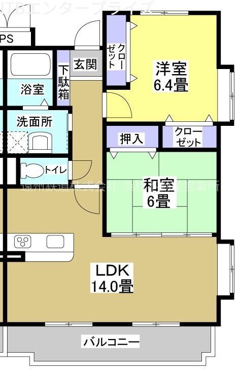 アンダンテ(2LDK/3階)の間取り写真