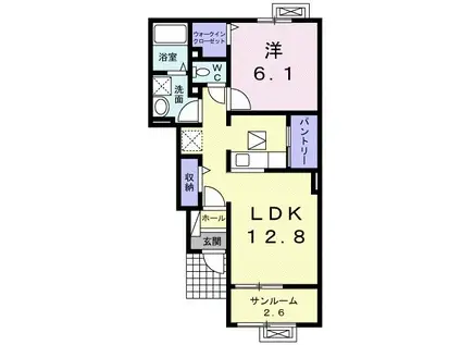 アル・シエラ(1LDK/1階)の間取り写真