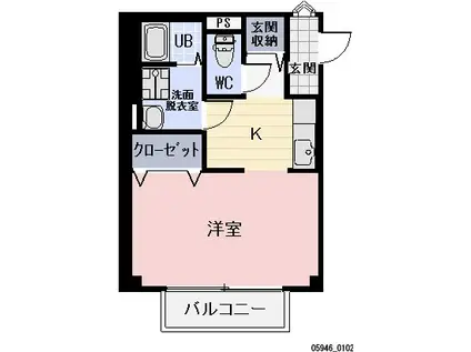 フェルテ(1K/1階)の間取り写真