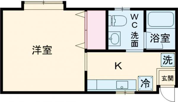 グリーンテラス(1K/1階)の間取り写真