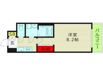 セオリー大阪パーチェ(1K/8階)の間取り写真