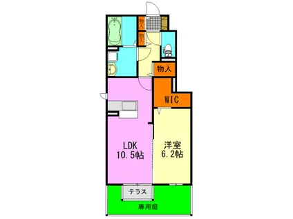 フェリオ・ヴィアーレ(1LDK/1階)の間取り写真