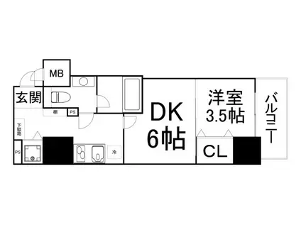 イグレック南本町(2K/7階)の間取り写真