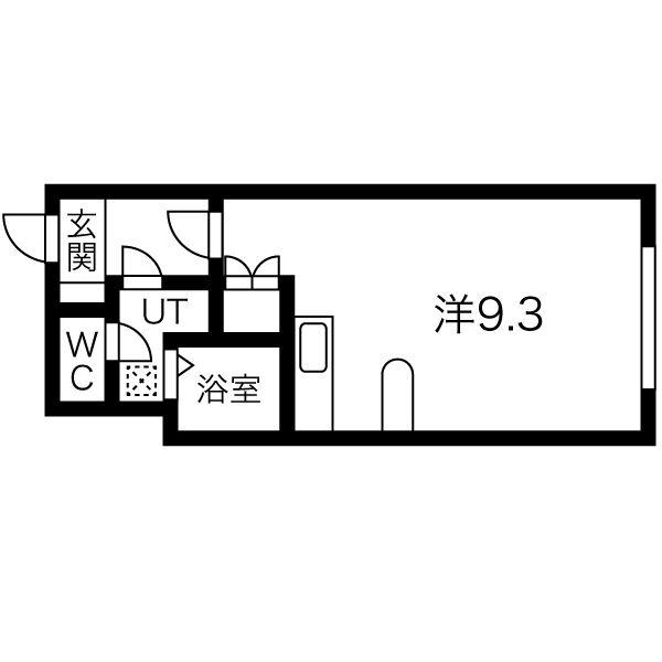 メゾンドエルミタージュ円山(ワンルーム/2階)の間取り写真
