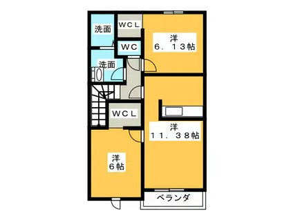 ラフレシール(2LDK/2階)の間取り写真