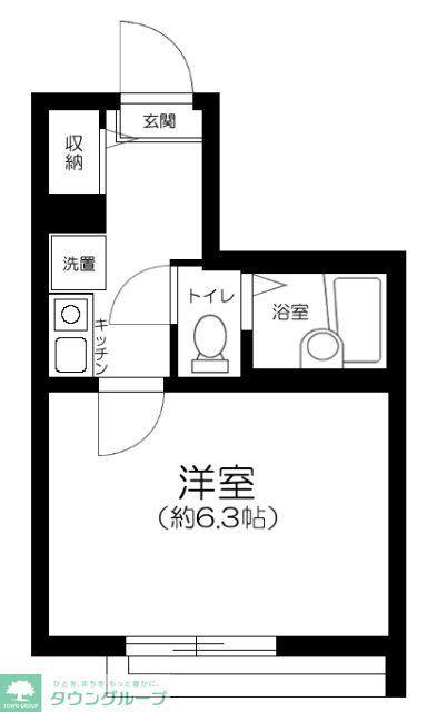 レジデンス江北(1K/2階)の間取り写真