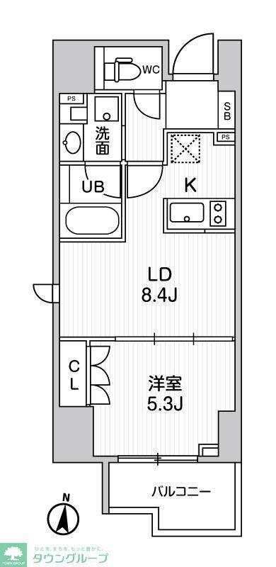 シーズンフラッツ両国(1LDK/11階)の間取り写真