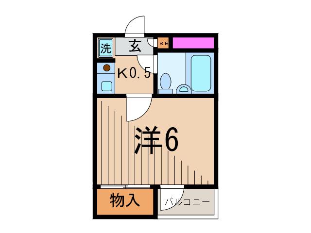 河田町モンプチ(1K/3階)の間取り写真