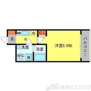 SERENITE江坂四番館(1K/8階)の間取り写真