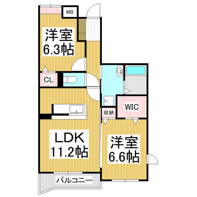 アルフレンテ(2LDK/1階)の間取り写真