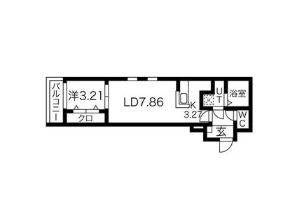 FASTION姪浜(1LDK/1階)の間取り写真