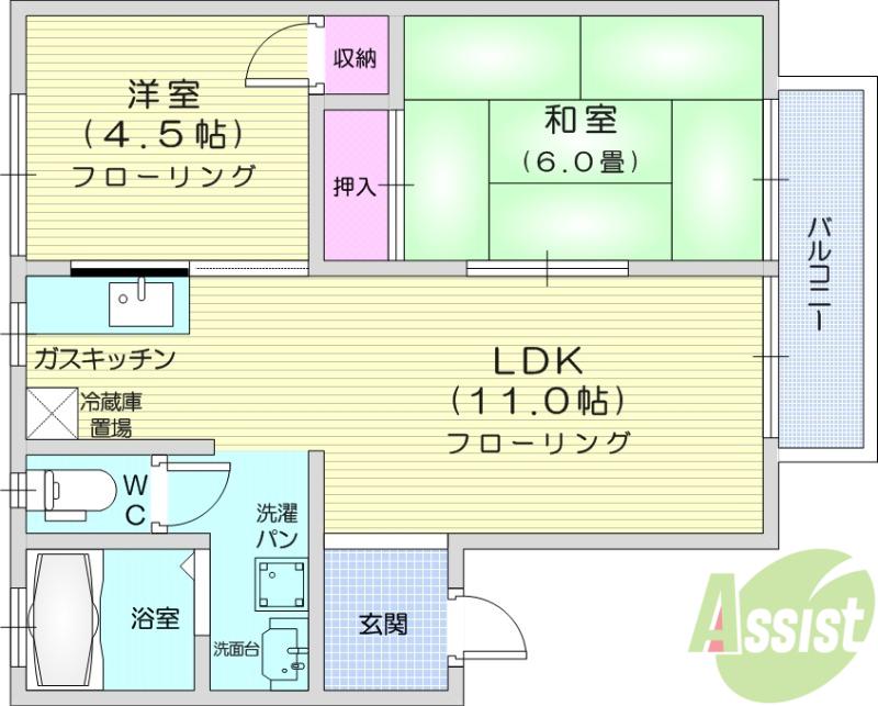 フューチャー21(2LDK/2階)の間取り写真