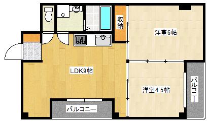 ピュアティ武庫之荘III(2LDK/1階)の間取り写真