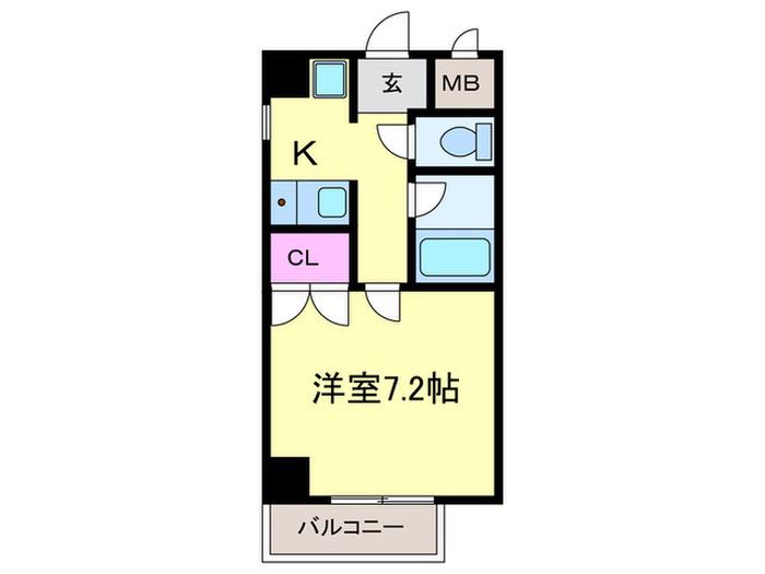 万里乃ビル(1K/3階)の間取り写真