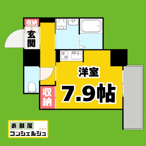 PLATZ TACHIBANA(ワンルーム/8階)の間取り写真