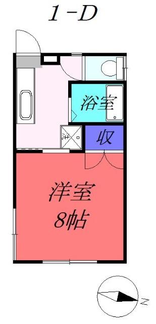 アイムズガーデン15B棟(1K/1階)の間取り写真