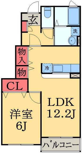 リール・アンジュ(1LDK/1階)の間取り写真