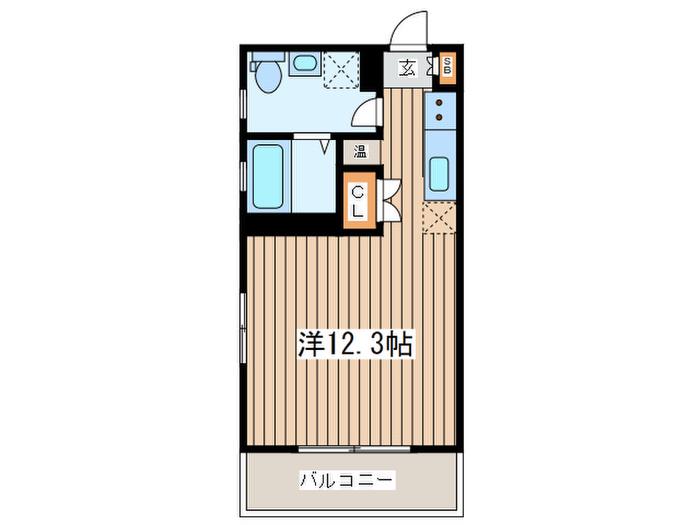 プレジャー湘南(ワンルーム/3階)の間取り写真