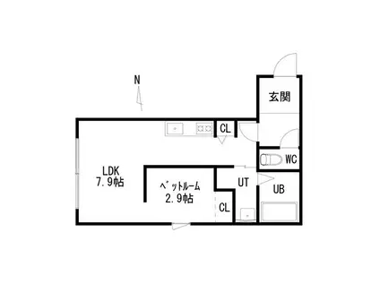 LOASIS(1DK/3階)の間取り写真