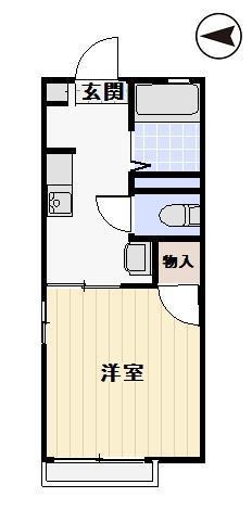 ディアス立木(1K/1階)の間取り写真