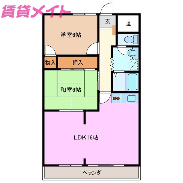 MKタウン江場A(2LDK/4階)の間取り写真