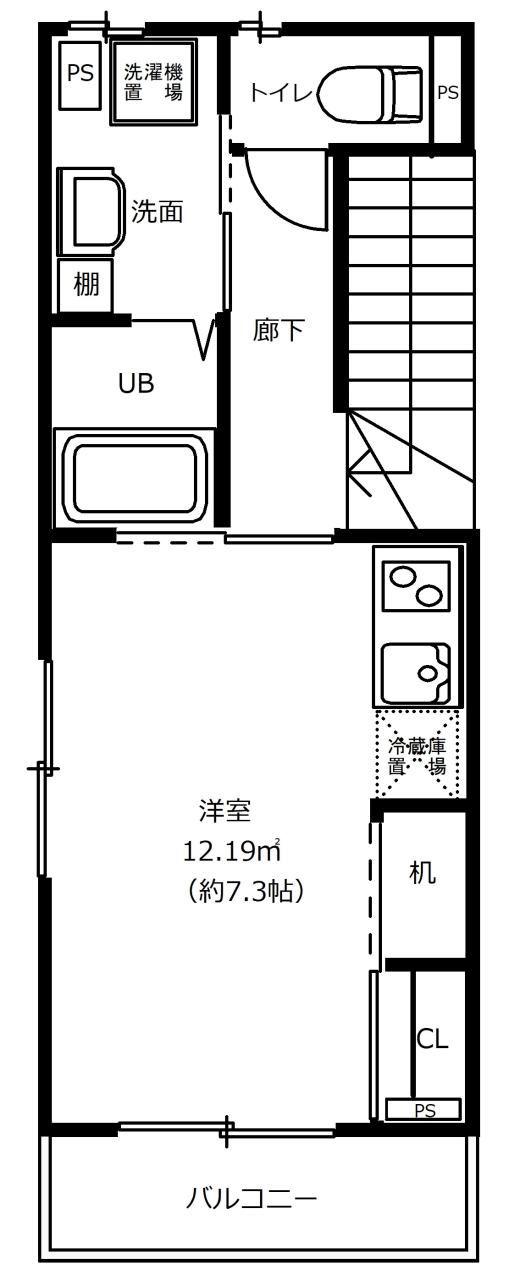 SIRIUS K(ワンルーム/2階)の間取り写真