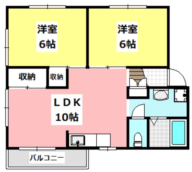 セントラーザ(2LDK/2階)の間取り写真