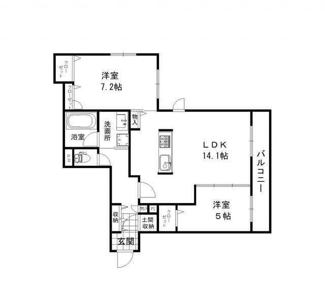 ブライトS6(2LDK/3階)の間取り写真
