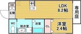 リアコート関大前II(1LDK/1階)の間取り写真
