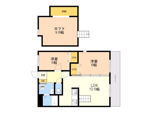 オリエンタルコート加布里1(2LDK/1階)の間取り写真
