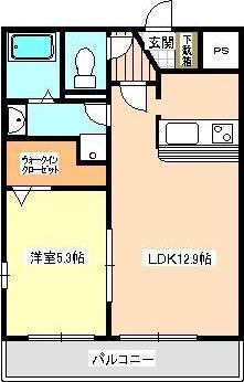 アクアクロス光の森(1LDK/2階)の間取り写真