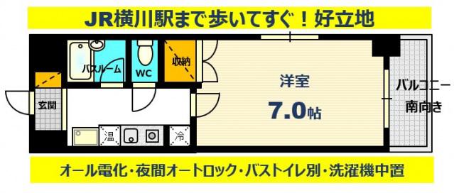 エミネンスオクダ(1K/10階)の間取り写真