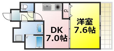 BLUE BEE桜川駅前(1DK/10階)の間取り写真