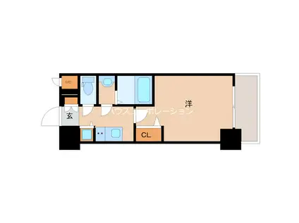 ファーストフィオーレ尼崎グランウエスト(1K/10階)の間取り写真