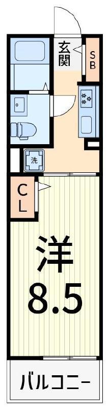 ベル セゾンII(1DK/1階)の間取り写真