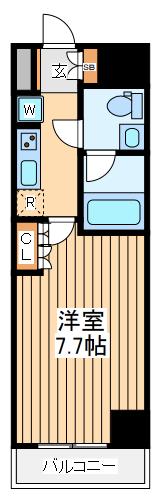 アゼスト立川2(1K/10階)の間取り写真