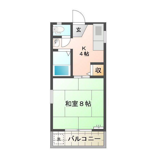 コーポ田中(1K/2階)の間取り写真