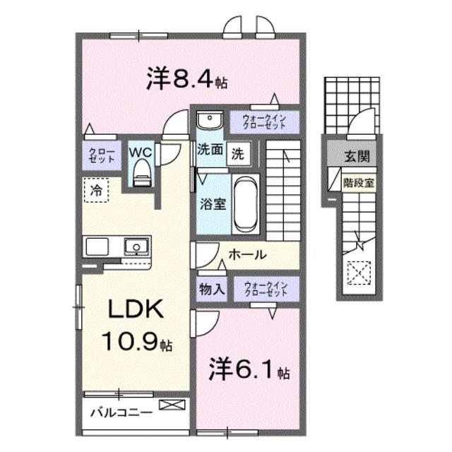 ソラティオ(2LDK/2階)の間取り写真