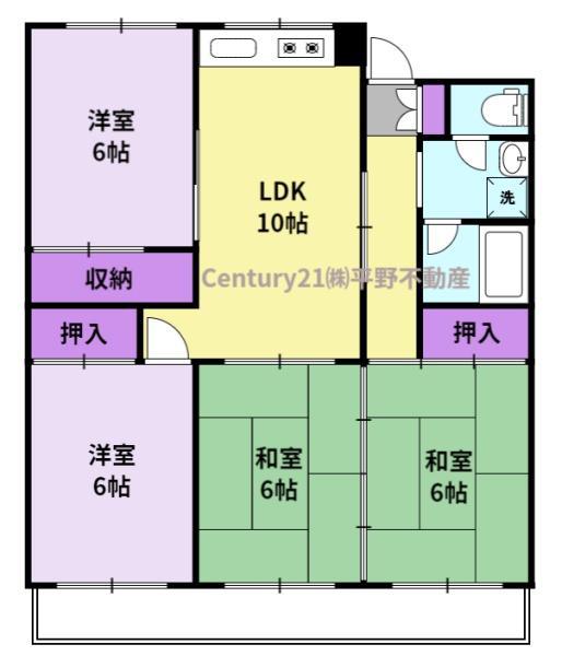 江崎第7ビル(4LDK/2階)の間取り写真