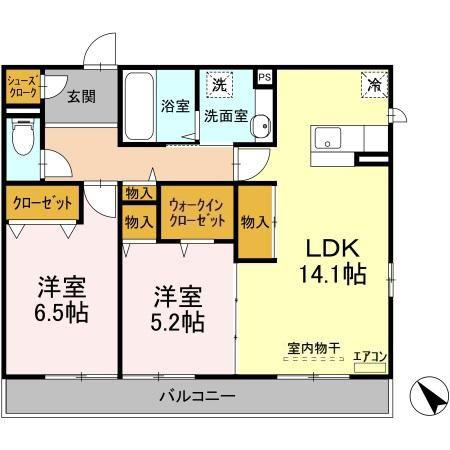 ルミエール(2LDK/2階)の間取り写真