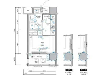 SYNEX赤塚駅前(1K/11階)の間取り写真