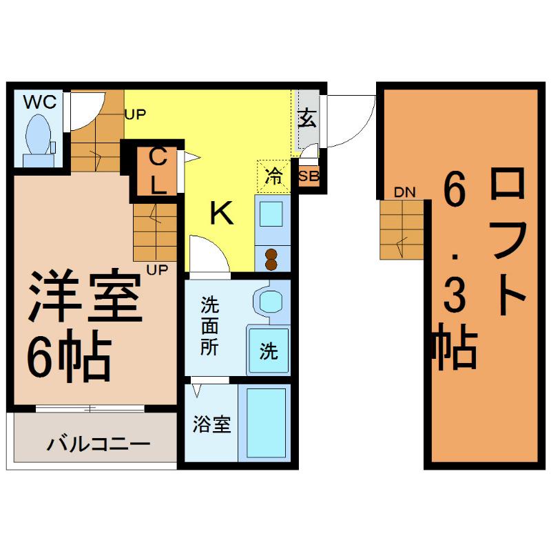 GRANDFORME堀田(1K/1階)の間取り写真