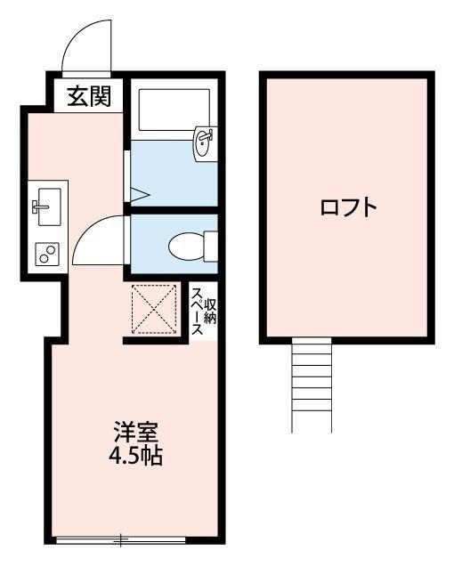 プライムテラスこどもの国(ワンルーム/1階)の間取り写真