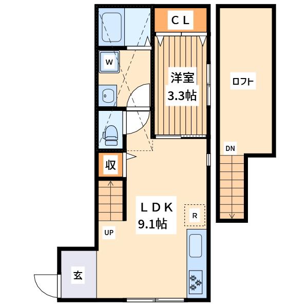 グリーンヒル希望ヶ丘(1LDK/1階)の間取り写真