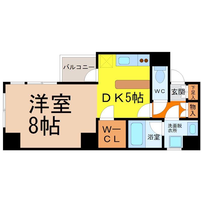 セレス大須(1K/3階)の間取り写真