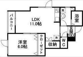 リーコーポ六番館(1LDK/1階)の間取り写真