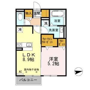 サンルージュ豊栄(1LDK/2階)の間取り写真